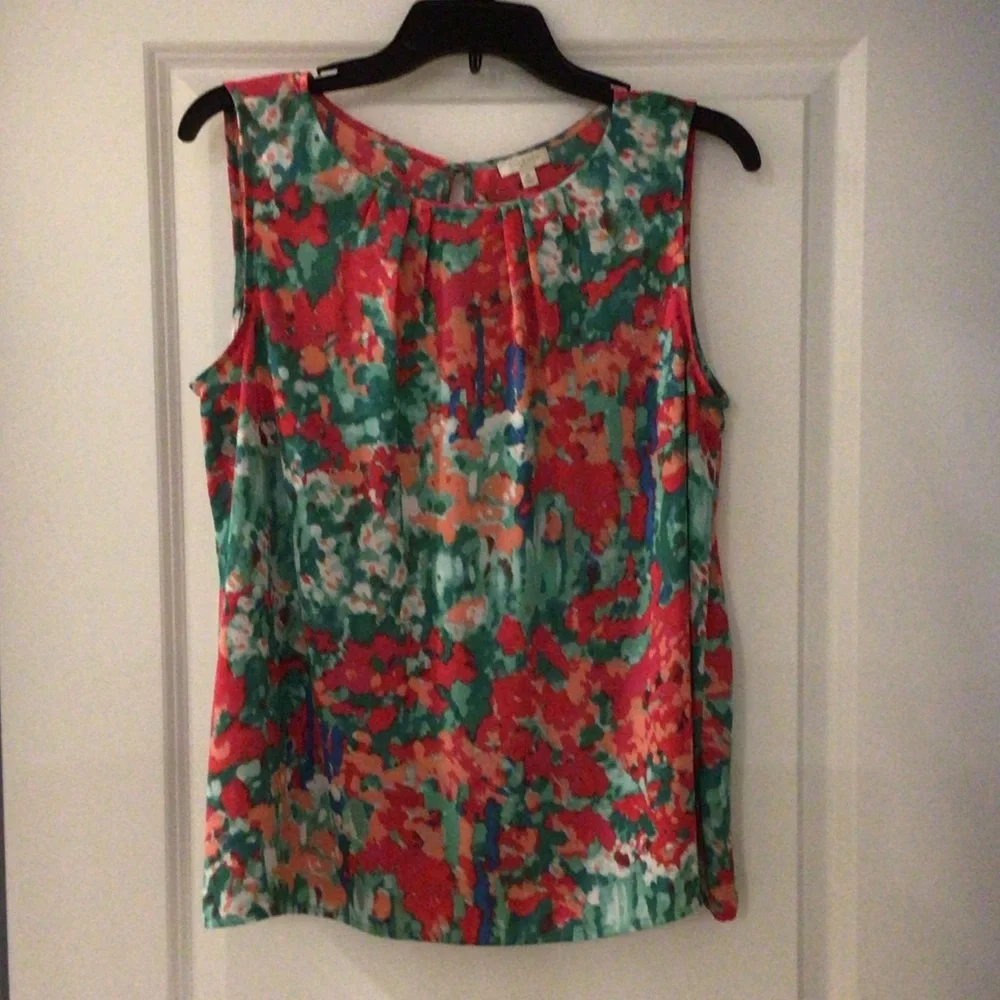 Talbots Multicolor Floral Sleeveless Blouse Size Medium - Picture 2 of 7